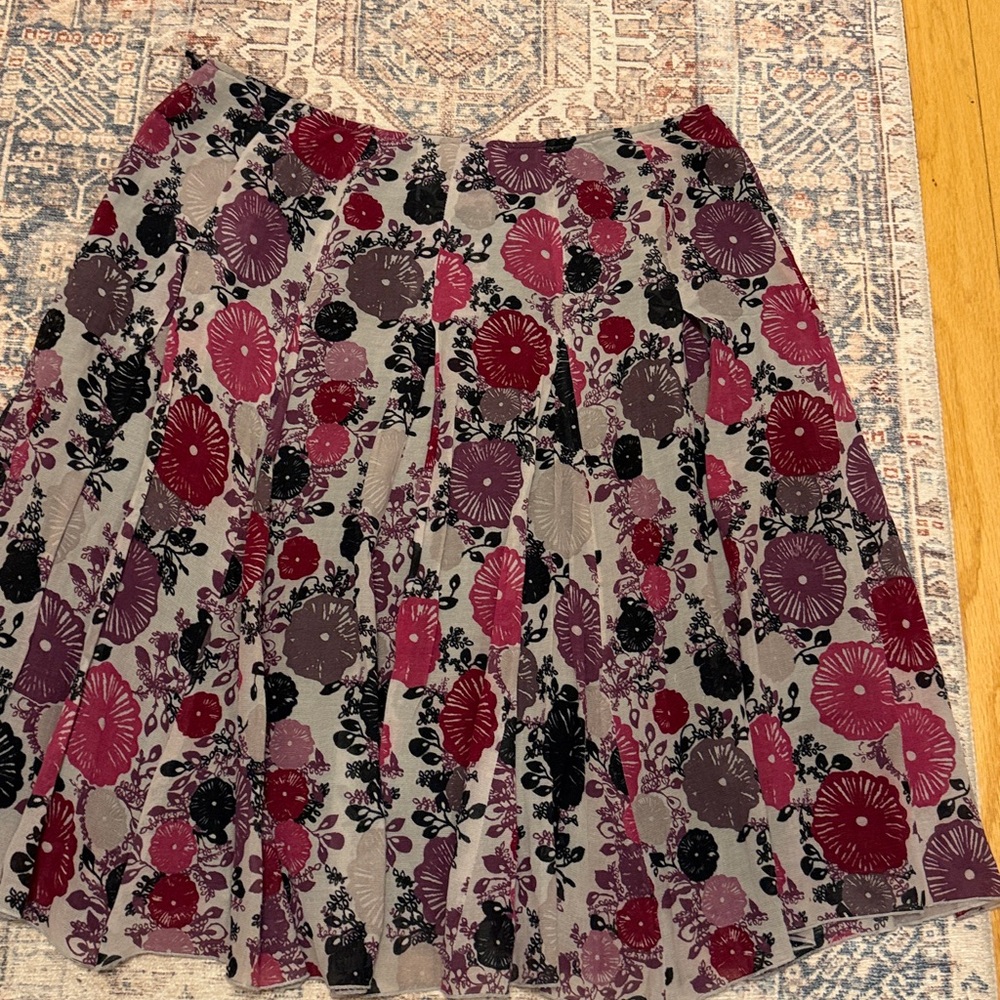 Cotton silk patterned colorful pleated  skirt size‎ 10 - Picture 4 of 8